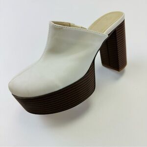 Urban Outfitters white platform clog mules Size 7 Ellie bohemian Scandigirl